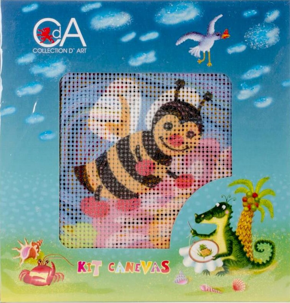 DIY Collection D'Art Bumblebee Bee Bug Needlepoint Beginner Kids Kit 4" x 4"